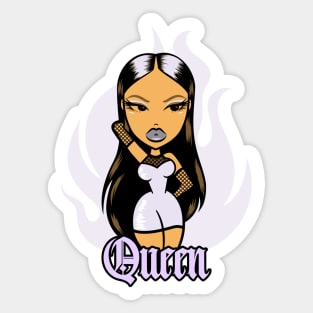 Queen Doll girl Light Purple-Out v1 Sticker